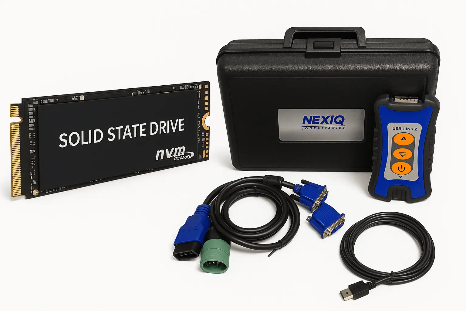Diesel Diagnostic Software + Cable Kit On and Offroad - 2026 Update - Fast Read NVME.2 SSD Truck Tech Diagnostics